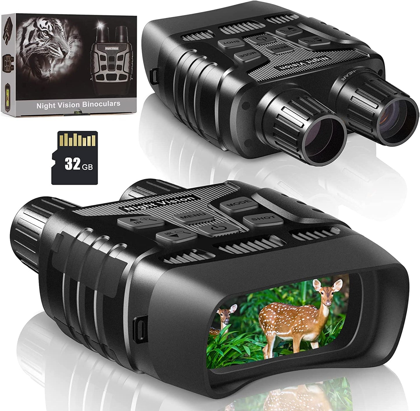 NEWBEA Night Vision Goggles Night Vision Binoculars for 100% Darkness, Digital Military Infrared Binoculars can Take Photo and Video, with 32G Memory Card