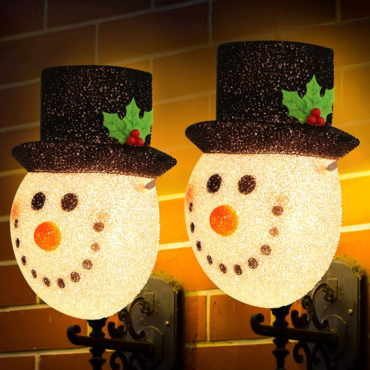 NEWBEA 2 Pack Christmas Porch Light Covers Christmas Decorations Outdoor Snowman Decorations Outdoor Light Covers for Porch Lights,Garage Lights,Large Light Fixture