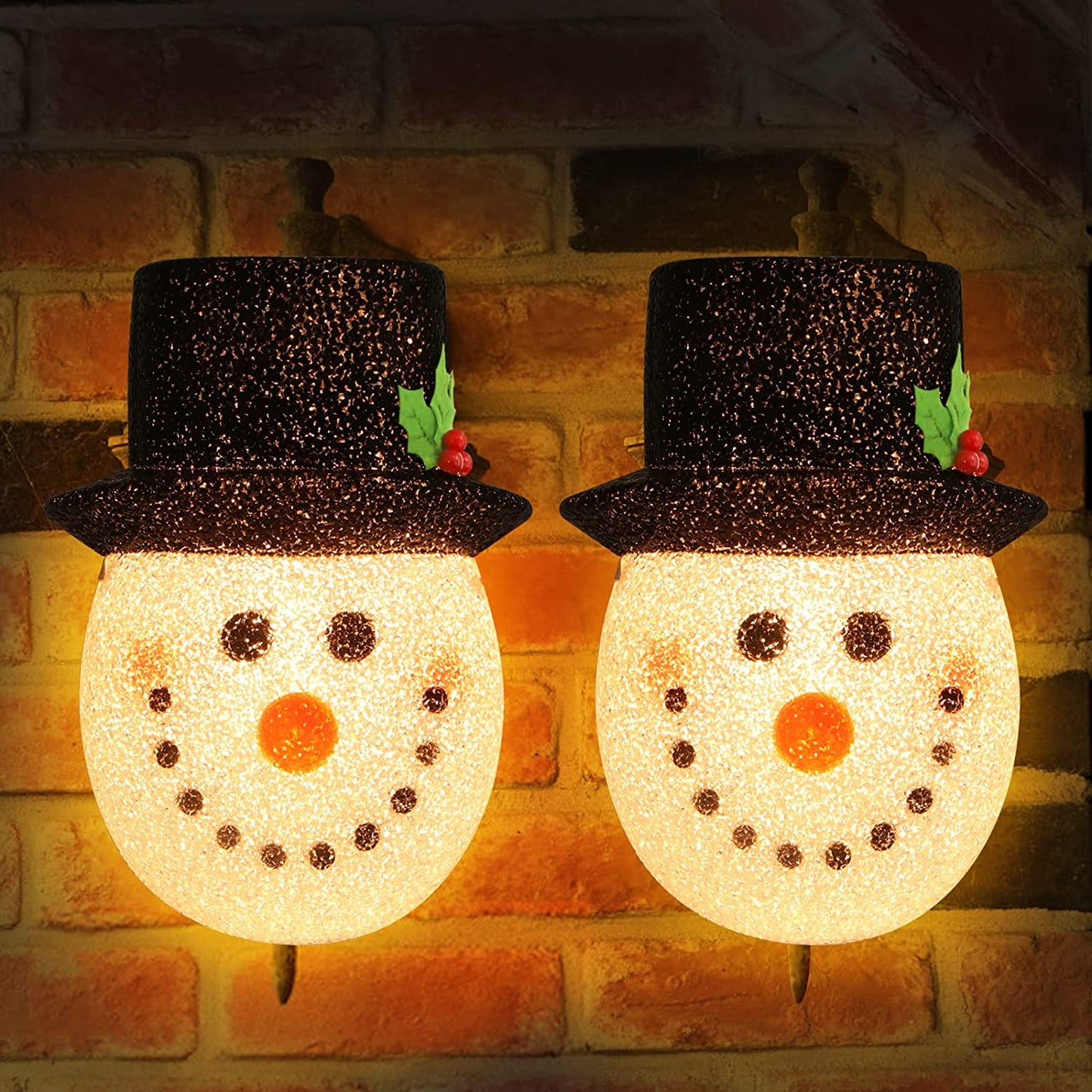 NEWBEA 2 Pack Christmas Porch Light Covers Christmas Decorations Outdoor Snowman Decorations Outdoor Light Covers for Porch Lights,Garage Lights,Large Light Fixture