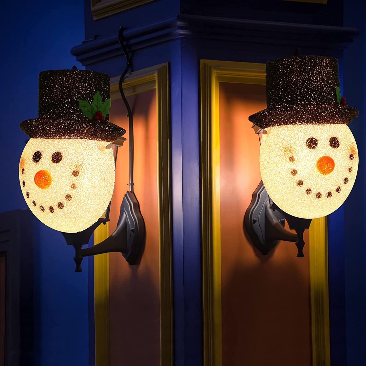 NEWBEA 2 Pack Christmas Porch Light Covers Christmas Decorations Outdoor Snowman Decorations Outdoor Light Covers for Porch Lights,Garage Lights,Large Light Fixture